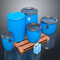 Plastic bucket big trash can bucket container realistic 3d model