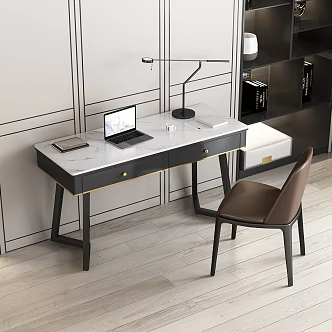 Modern Desk Chair Rock Board Desk 3d model