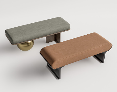 Modern sofa stool bench combination 3d model