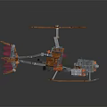 Colorful Building Blocks Helicopter Model With Assembled Rotor And Landing Gear