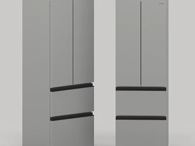 Silver Daily Electrical Appliances Refrigerators With Multiple Drawers And Doors 3d model