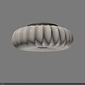 Round Beige Pleated Ceiling Light With Dark Brown Top And Modern Style 3d model