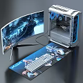 Gaming PC Setup With High Performance Monitor RGB Case And Gaming Accessories
