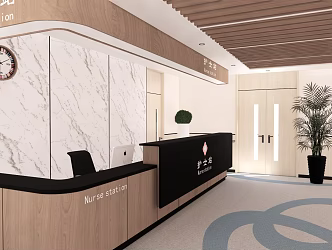 Modern Nurse Station Nursing Station Front Desk 3d model