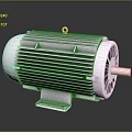 Industrial Electric Motor With Silver Metal Housing And Rotating Shaft Structure Design