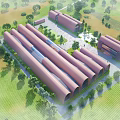 Modern Factory Building Characteristic Factory Building 3d model