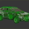 White SUV Featuring Rugged Vintage Textured Body And Golden Alloy Wheels