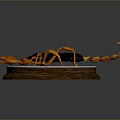 Scorpion With Orange Pincers Legs And Black Body On Round Base