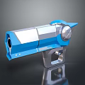 Futuristic Blue And Silver Metallic Sci Fi Weapon With Modern Structure And Grip 3d model