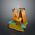 Whimsical Rural Scenery With Thatched Roof House Flowing River Water Wheel And Lush Grass