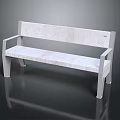 Outdoor Bench With White Marble Texture And Metal Frame Modern Design Outdoor Furniture