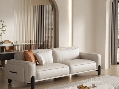 modern double sofa cream model