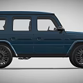 Blue Luxury Mercedes G Class SUV With Square Design And Large Black Wheels