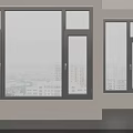 Modern Casement Windows in Urban Interior With Black Frames And City View