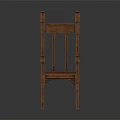 Classic Wooden Leisure Chair With Armrests And Vertical Slat Back Design