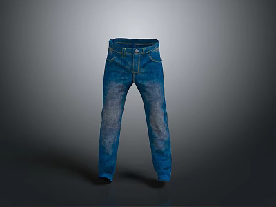 Blue Denim Jeans Casual Classic Fit Comfortable Daily Wear For Men And Women 3d model