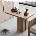 Wooden Side Table With Fresh Figs Bowl And Decorative Sculpture In Living Room
