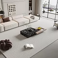 Sofa Coffee Table Combination Multi-person Sofa Leisure Sofa Floor Lamp Jewelry Combination 3d model