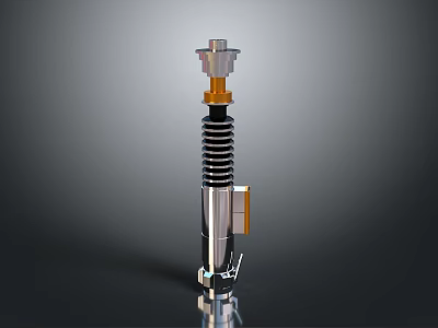Mechanical Shock Absorber With Coil Spring Metal Top And Bottom Connector 3d model