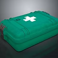 Green Portable First Aid Kit With White Cross For Home Emergency Supplies