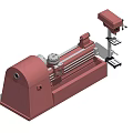 Industrial Red Lathe Machine With Horizontal Bed Spindle And Tool Post For Metalworking