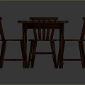 Wooden Dining Table With Six Matching Chairs For Home Dining Room Furniture