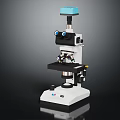 Professional Binocular Laboratory Microscope With White Base And Blue Top Design