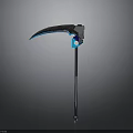 Futuristic Scythe Weapon With Blue Glowing Core And Metallic Handle Design