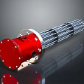 Flange Mounted Red Electric Heating Element With Multiple Silver Tubes For Household Use