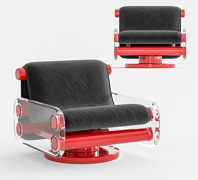 Artistic acrylic armchair leisure chair 3d model