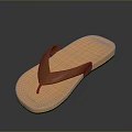 Orange Flip Flops With Brown Straps And Simple Design For Everyday Use 3d model