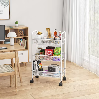 Shelf Cart Snacks Books Food 3d model
