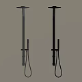 Modern Wall Mounted Shower Faucet Two Tone Chrome And Black Contemporary Design