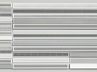 Modern Air Conditioner Vents With Various Stylish Grille Designs And Patterns 3d model