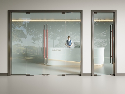 Glass door shop door shop door glass double door 3d model