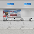 Modern monitoring room, monitoring hall, reception hall 3d model