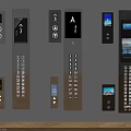 Modern Elevator Control Panels Featuring Buttons Digital Screens And Functional Design 3d model