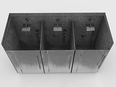 Modern Shower Sauna With Multiple Compartments Metal Design And Shower Heads 3d model