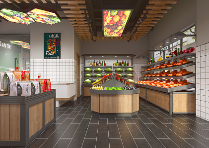 Modern Supermarket Fresh Supermarket 3d model