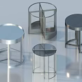 Round Metal Side Tables With Different Designs Glass And Metal Tops And Frames