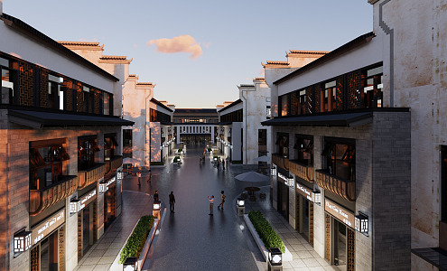 New Chinese Commercial Street Huizhou Commercial Street 3d model