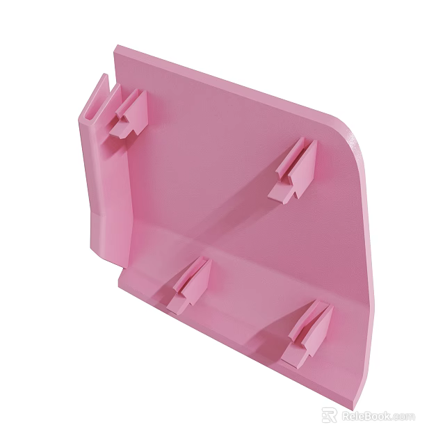 Pink Plastic Hook Board With Multiple Hooks For Organizing Small Items 3d model 