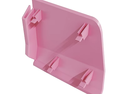 Pink Plastic Hook Board With Multiple Hooks For Organizing Small Items 3d model
