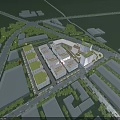 Modern Industrial Park With Planned Layout Green Spaces And Office Buildings