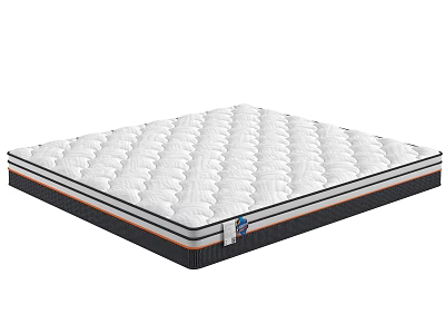 Supportive Quilted Mattress With Layered Design And Black Orange White Edges 3d model