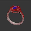 Exquisite White Metal Ring with Central Blue Gemstone Surrounded by Sparkling Diamond Accents