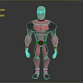 Game Movie Character Deadpool 3D Model With Red Black Costume And Masked Muscular Look