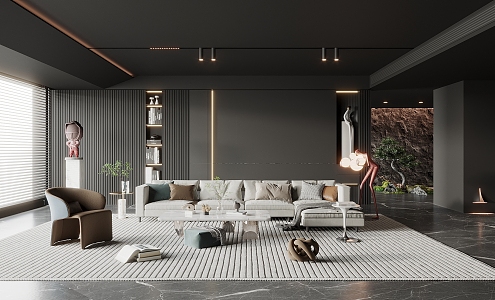 modern living room 3d model