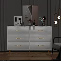 Elegant White Entryway Cabinet Sideboard With Gold Handles Legs And Decorative Mirror Vase