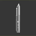 3D Mechanical Component With Silver Metallic Texture And Hexagonal Geometric Framework Design